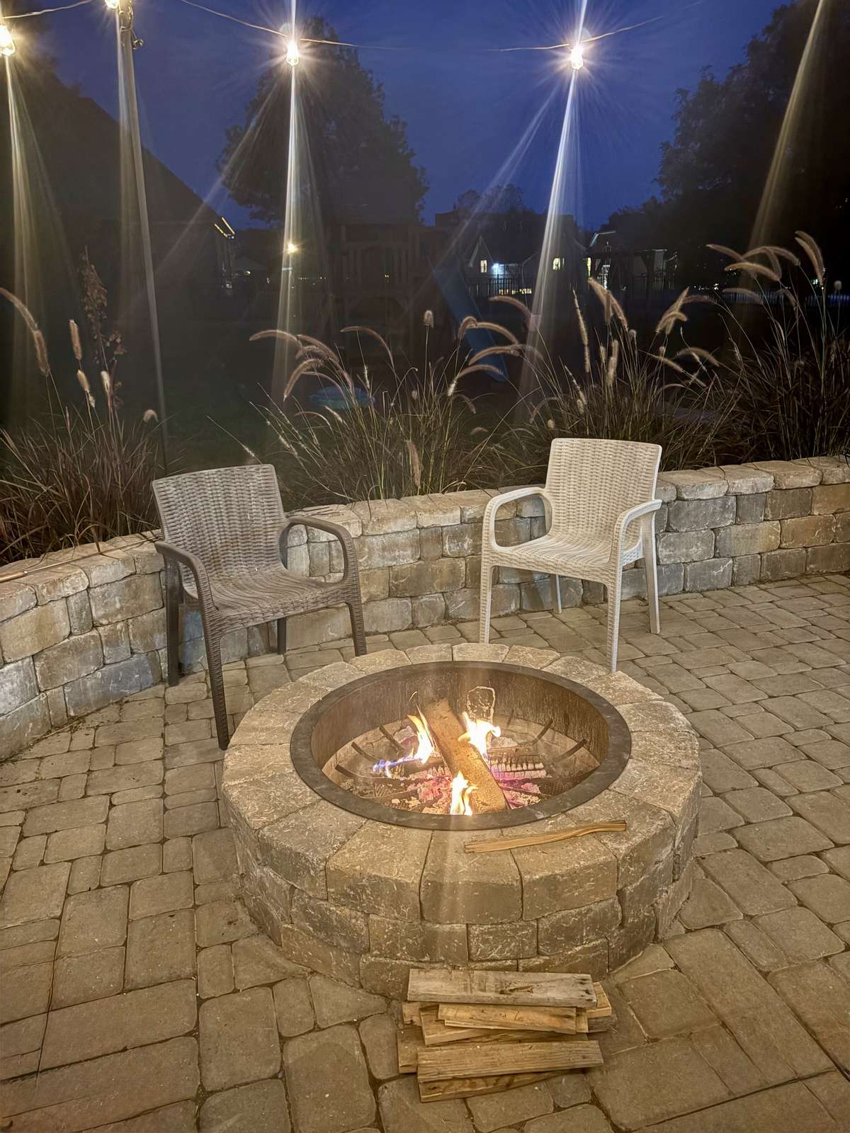 Enjoy evenings by the fire with plenty of seating for friends and family.