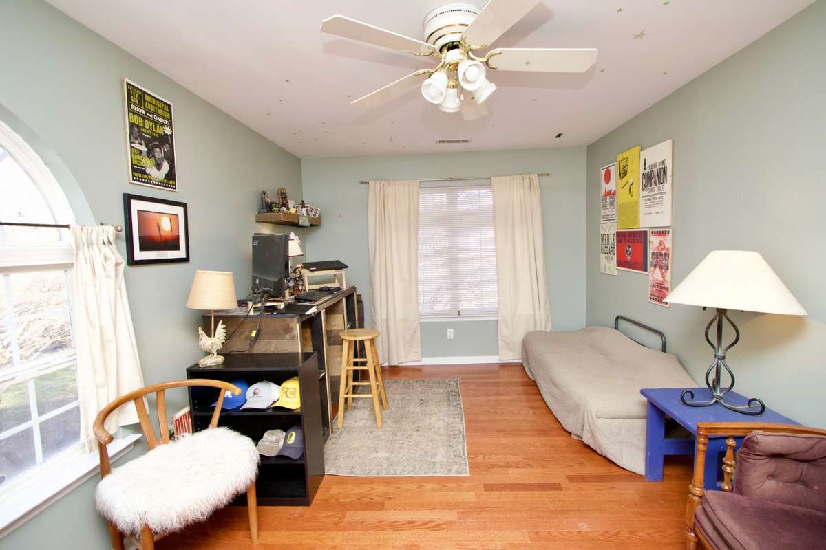 Bedroom on second level with a huge walk in closet. Currently used as a home office.
