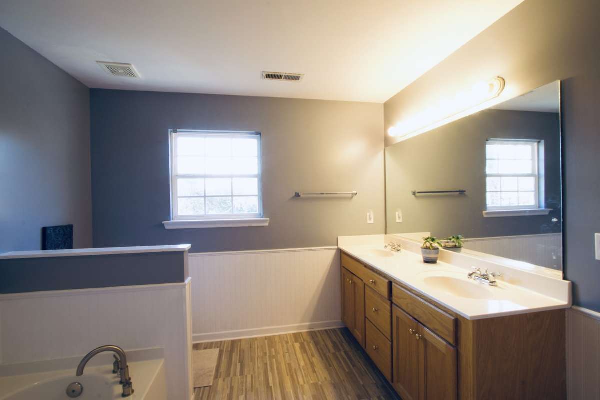 Double vanities and new flooring.