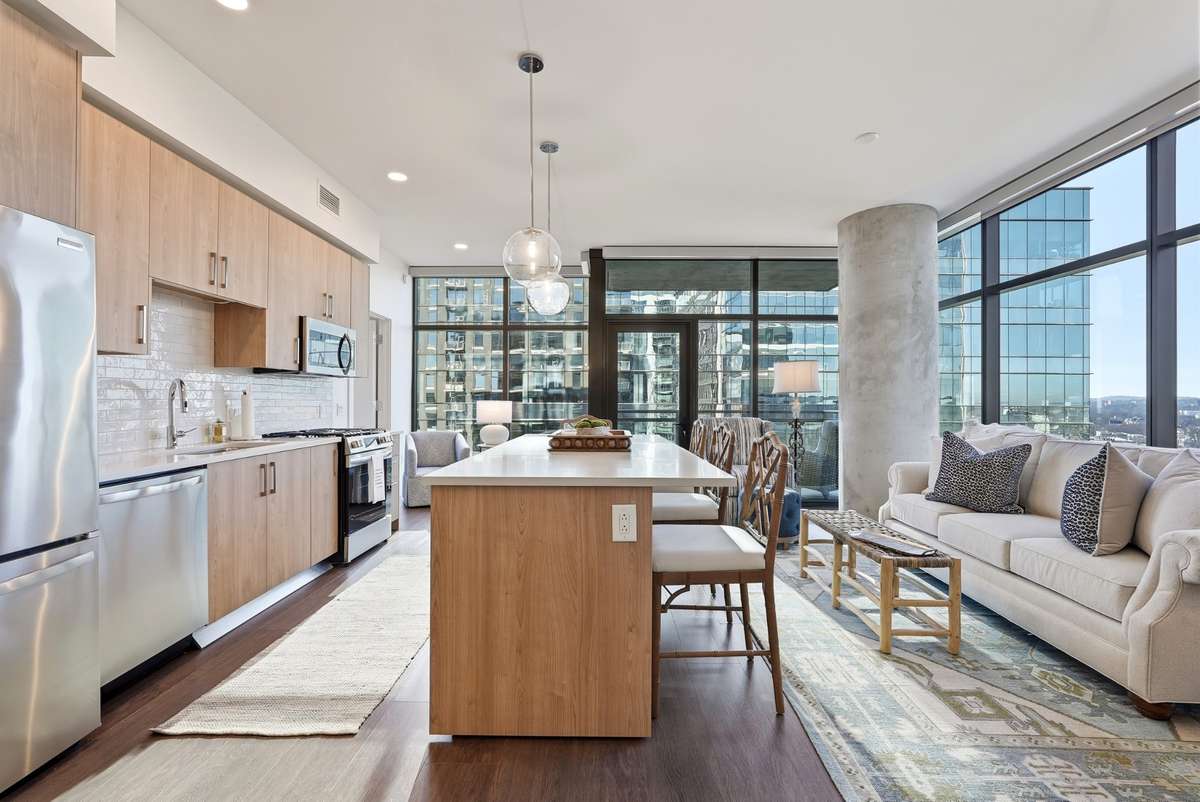 Furnished perfectly for this space. Furnishings can be purchased at an extra cost.