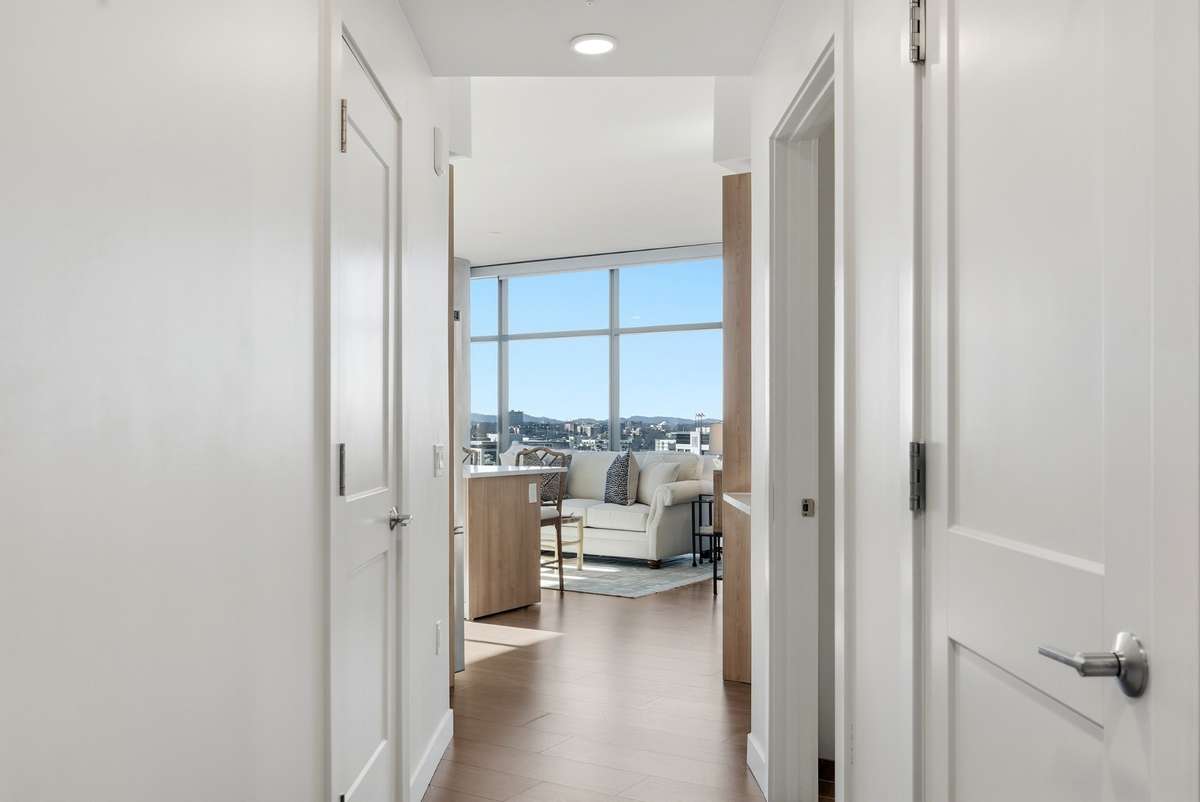 The entry hallway makes it feel like a home