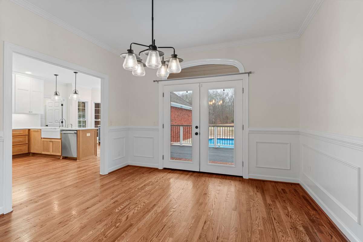 View from dining room into kitchen