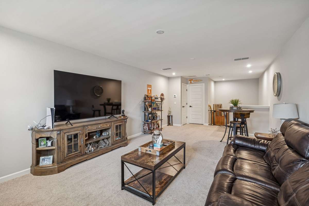 Bonus room/Man cave adds 435 sq ft to floor plan. Check out the ceilings.... no slopes!