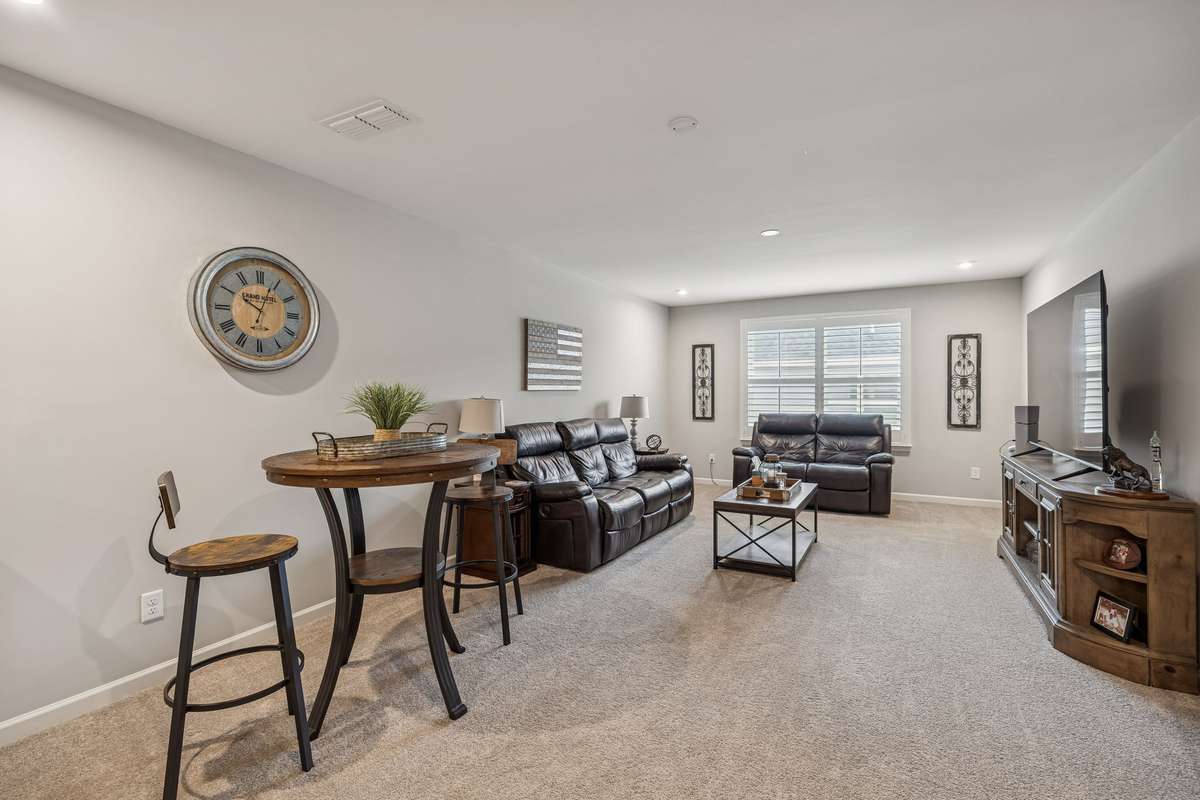 Bonus room/Man cave adds 435 sq ft to floor plan. Check out the ceilings.... no slopes!
