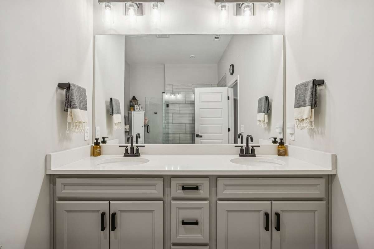 Master bath with double vanities