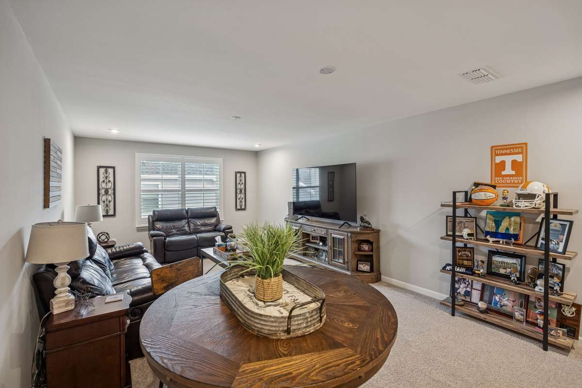 Bonus room/Man cave adds 435 sq ft to floor plan. Check out the ceilings.... no slopes!