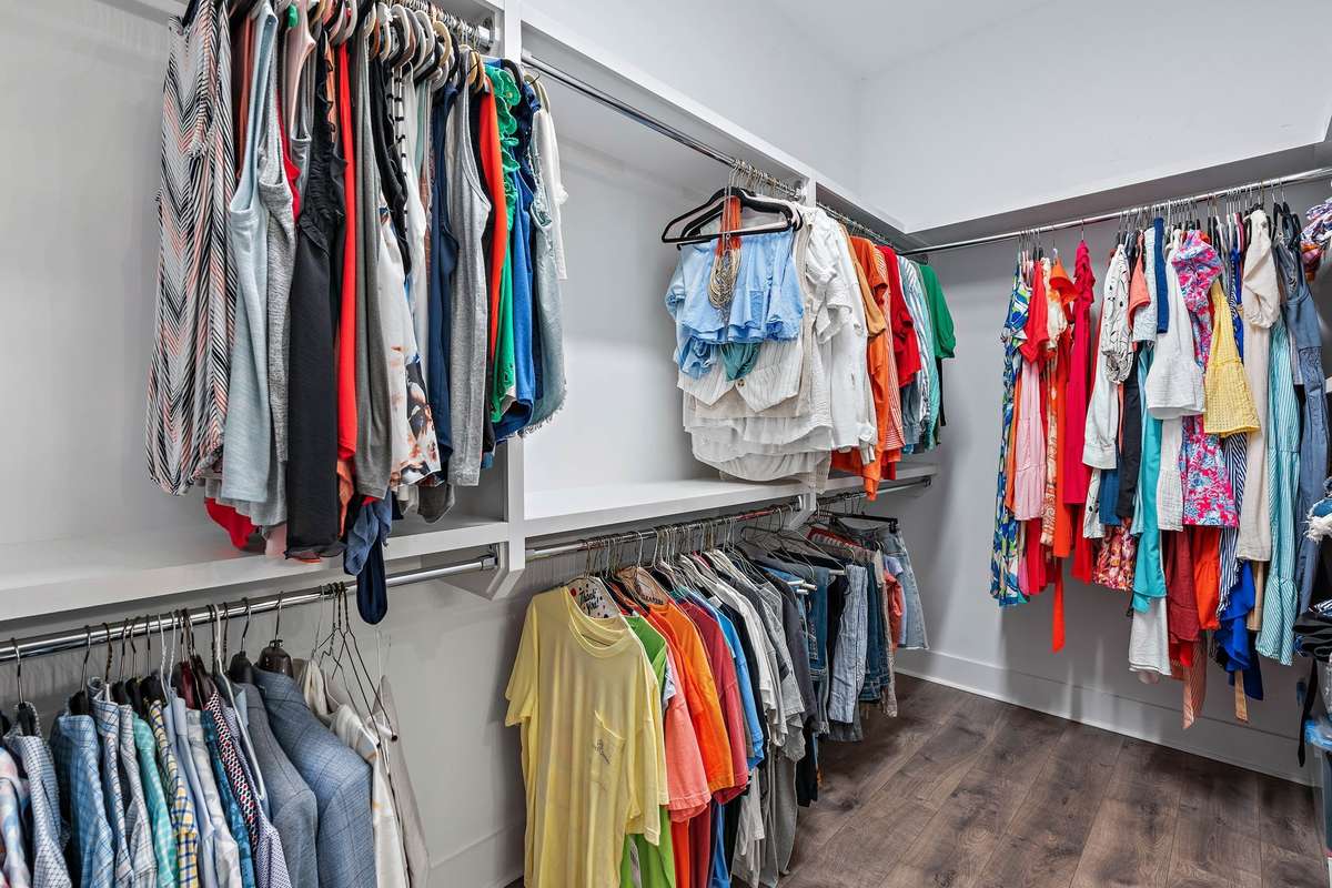 Primary closet off the primary bathroom