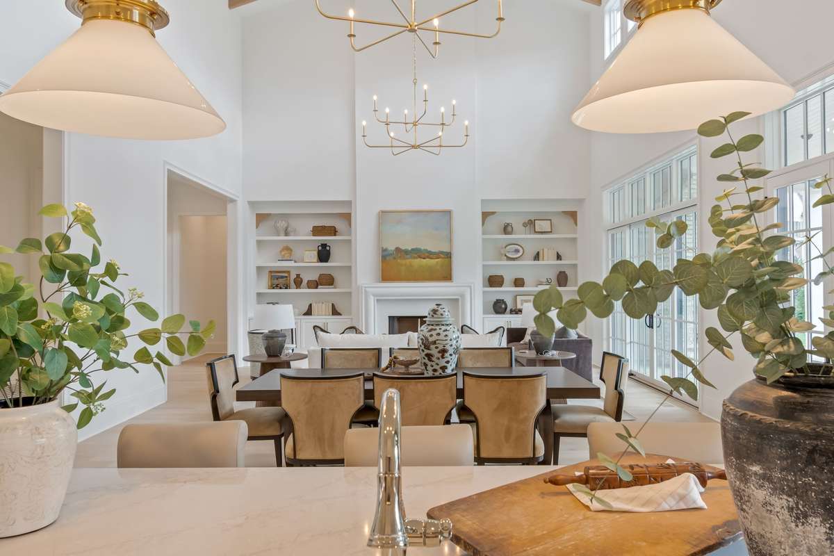 View of Great Room from the vegetable sink