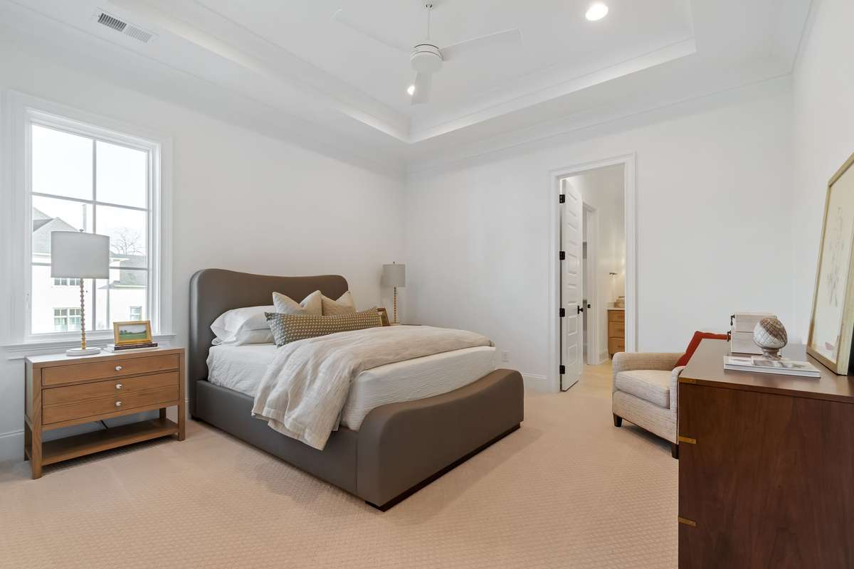 One of three bedrooms on the upper level