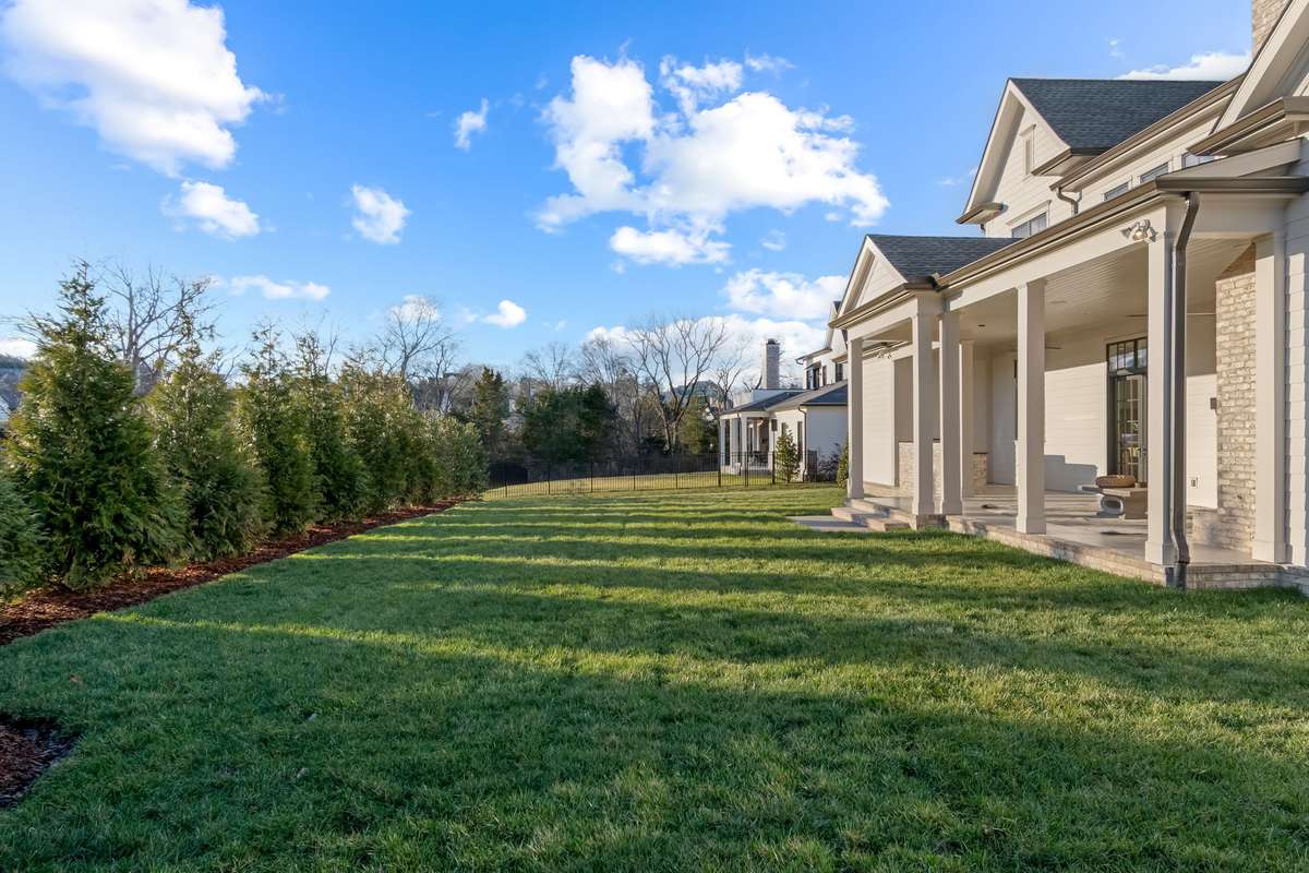 Flat rear yard with privacy trees to enhance your backyard oasis