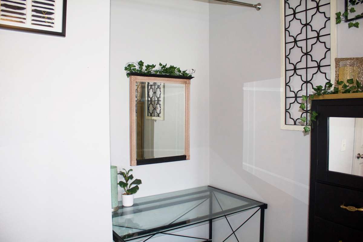 Right bedroom is so big and has a full bath and extra large walk-in closet.