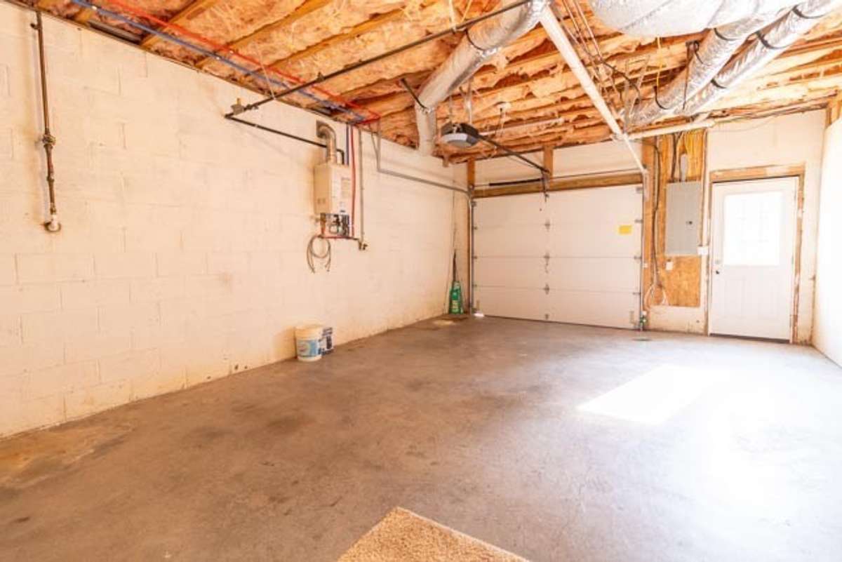 Attached garage in basement
