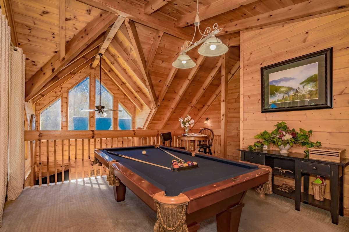 Game room area. Pool table remains