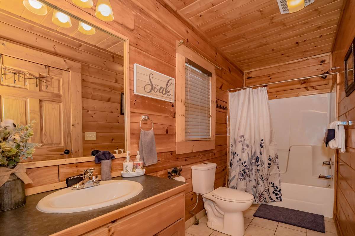 Guest full bathroom. Everything remains