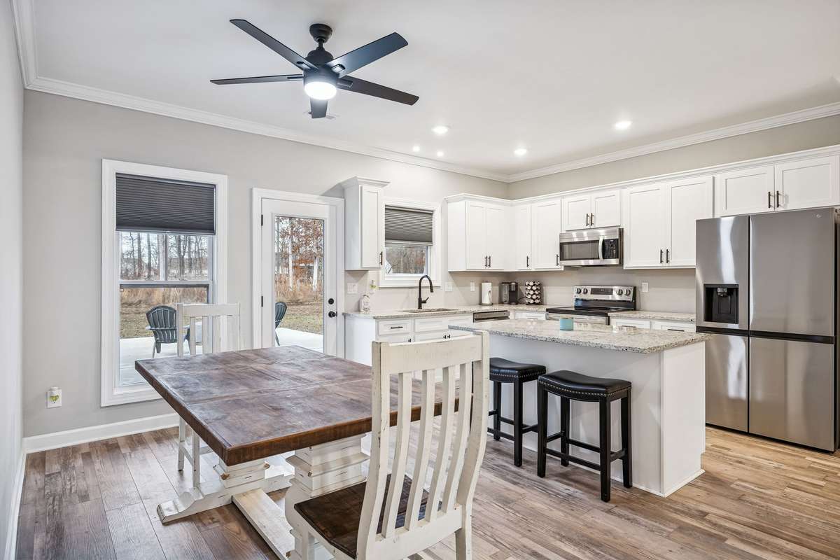 ceiling fan in dining area as well