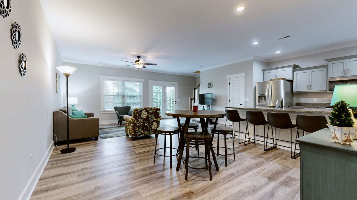 Luxury vinyl plank flooring throughout the main level.