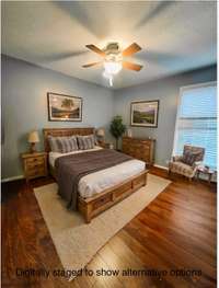 Digitally staged to show an alternate furniture option