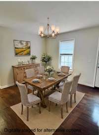 Digitally staged to show an alternative furniture option