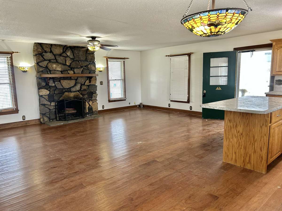 The living room is open to the kitchen and dining area!! Great for entertaining family and friends!!