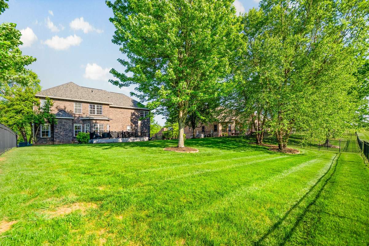 Look at this oversized gorgeous backyard with tons of room for the kiddos to run and frolic and play all day long.