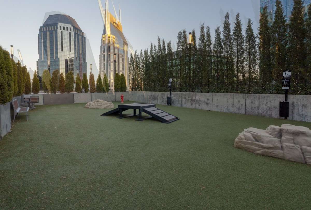 Engaging agility features keep pups active, happy, and stimulated! A community space where pets and people connect!