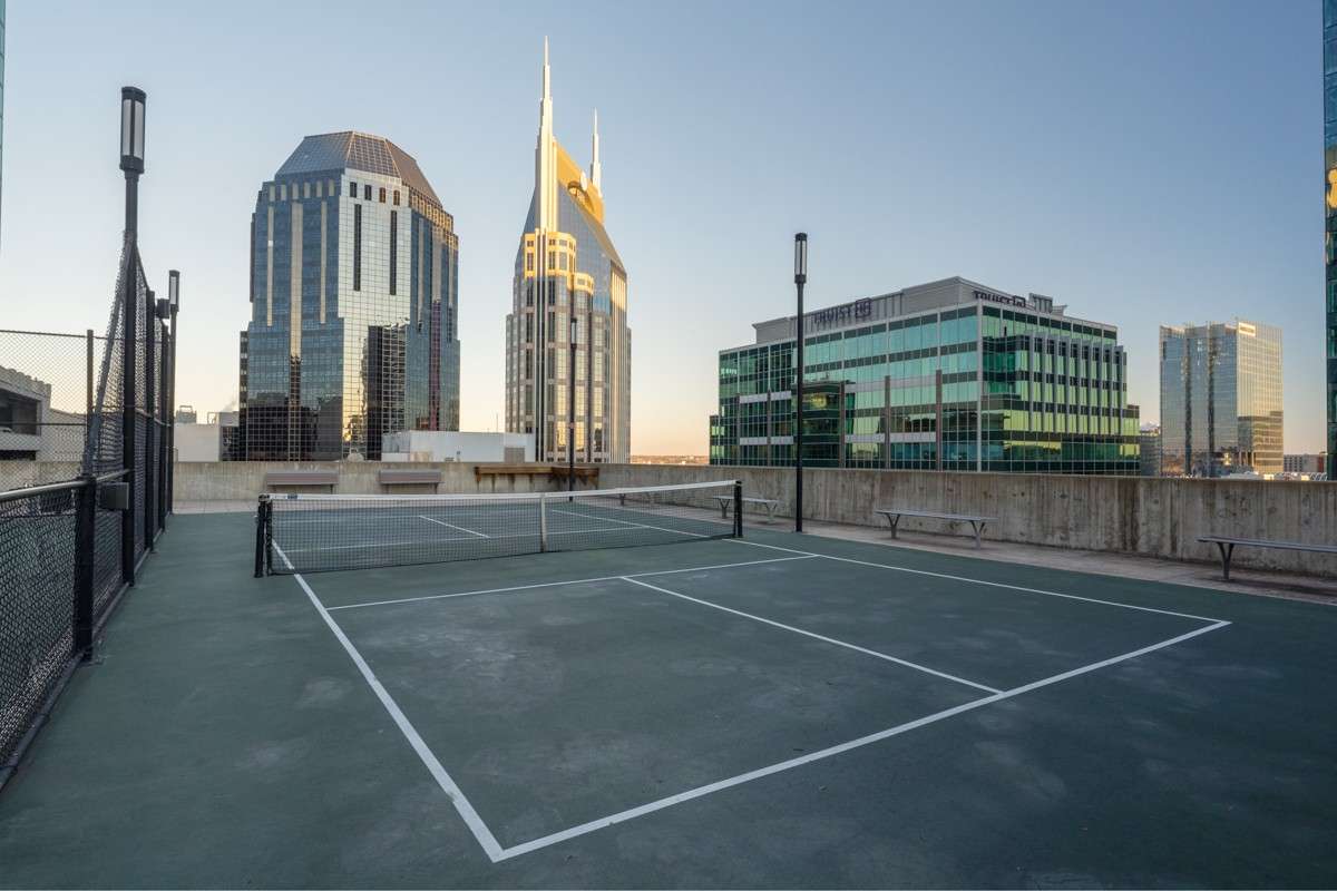 These private pickleball and tennis courts bring fresh air, fitness, and convenience together for effortless city living!