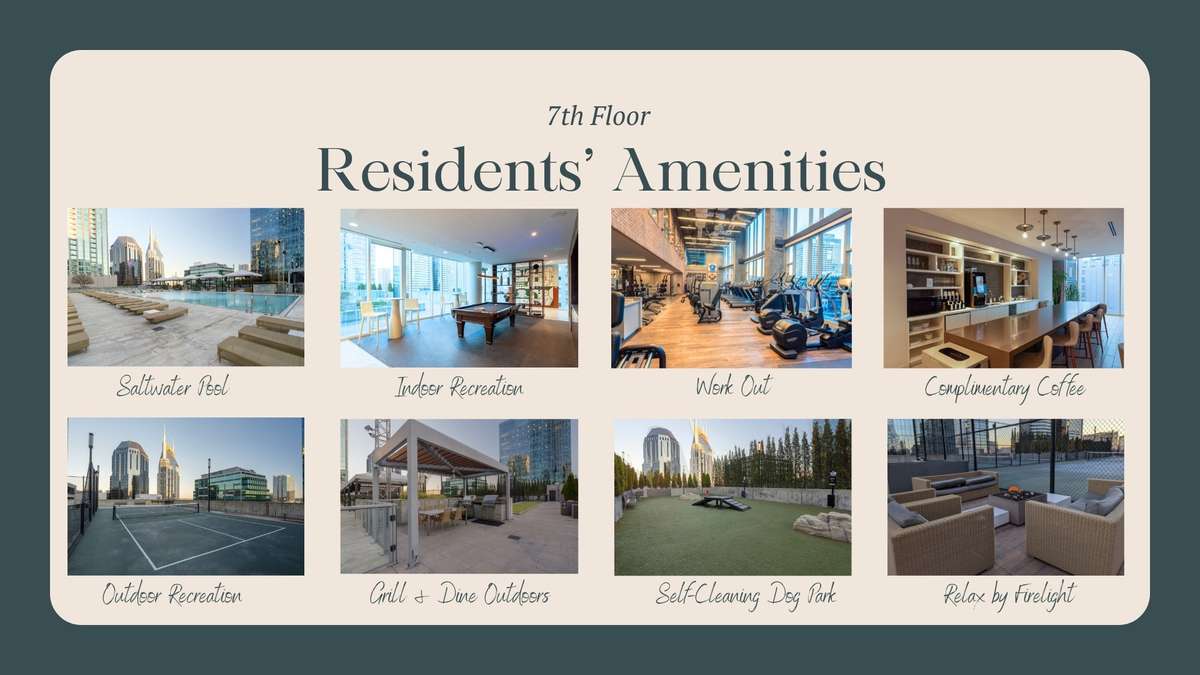Several amenities available to all residents on the 7th Floor!