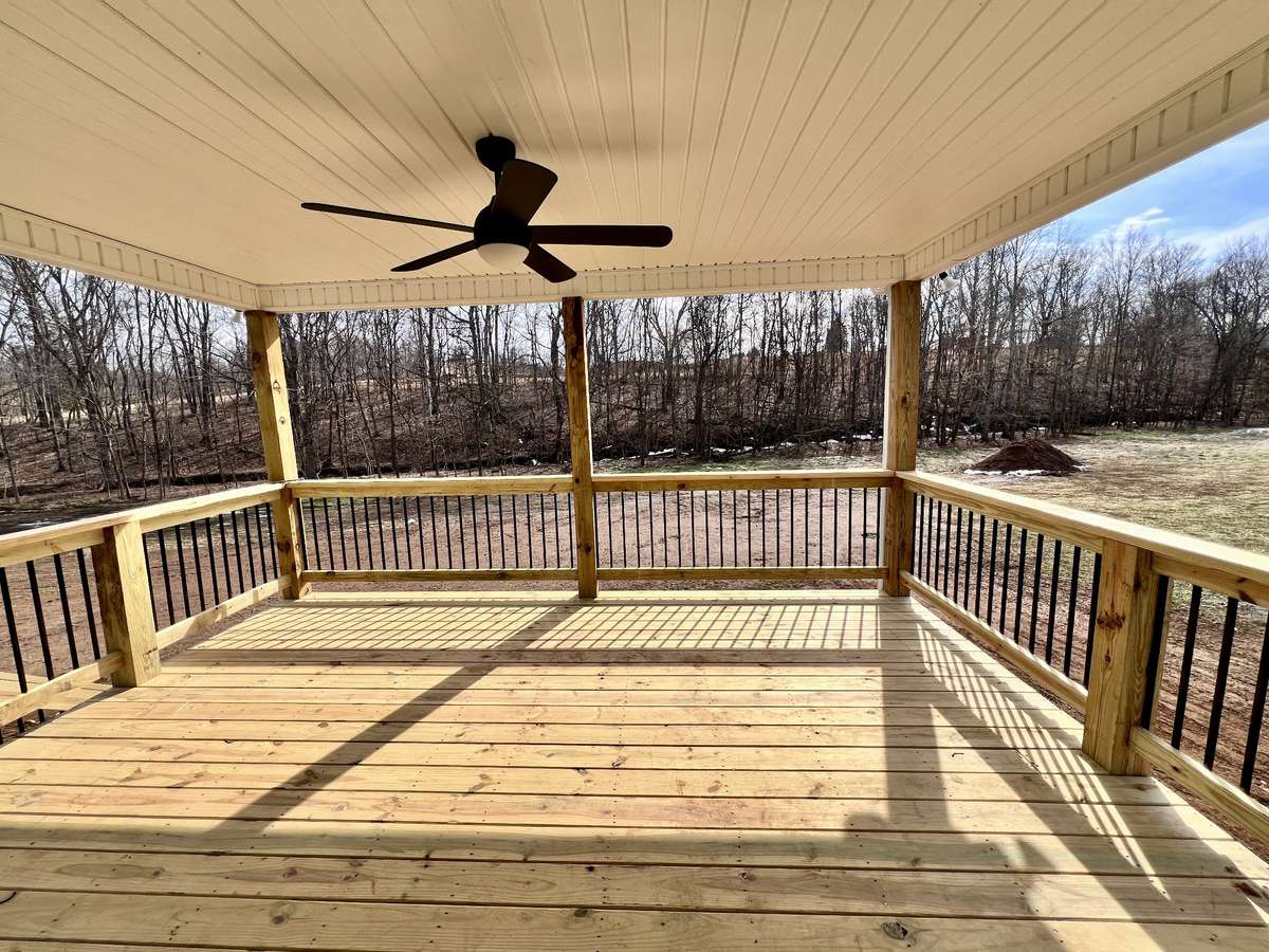 Covered Deck off the Kitchen that over looks the Creek