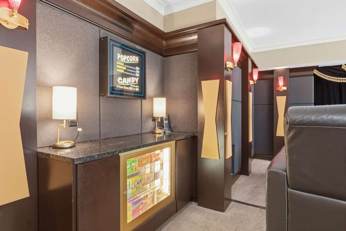 The vintage vibe of the theater includes a candy counter