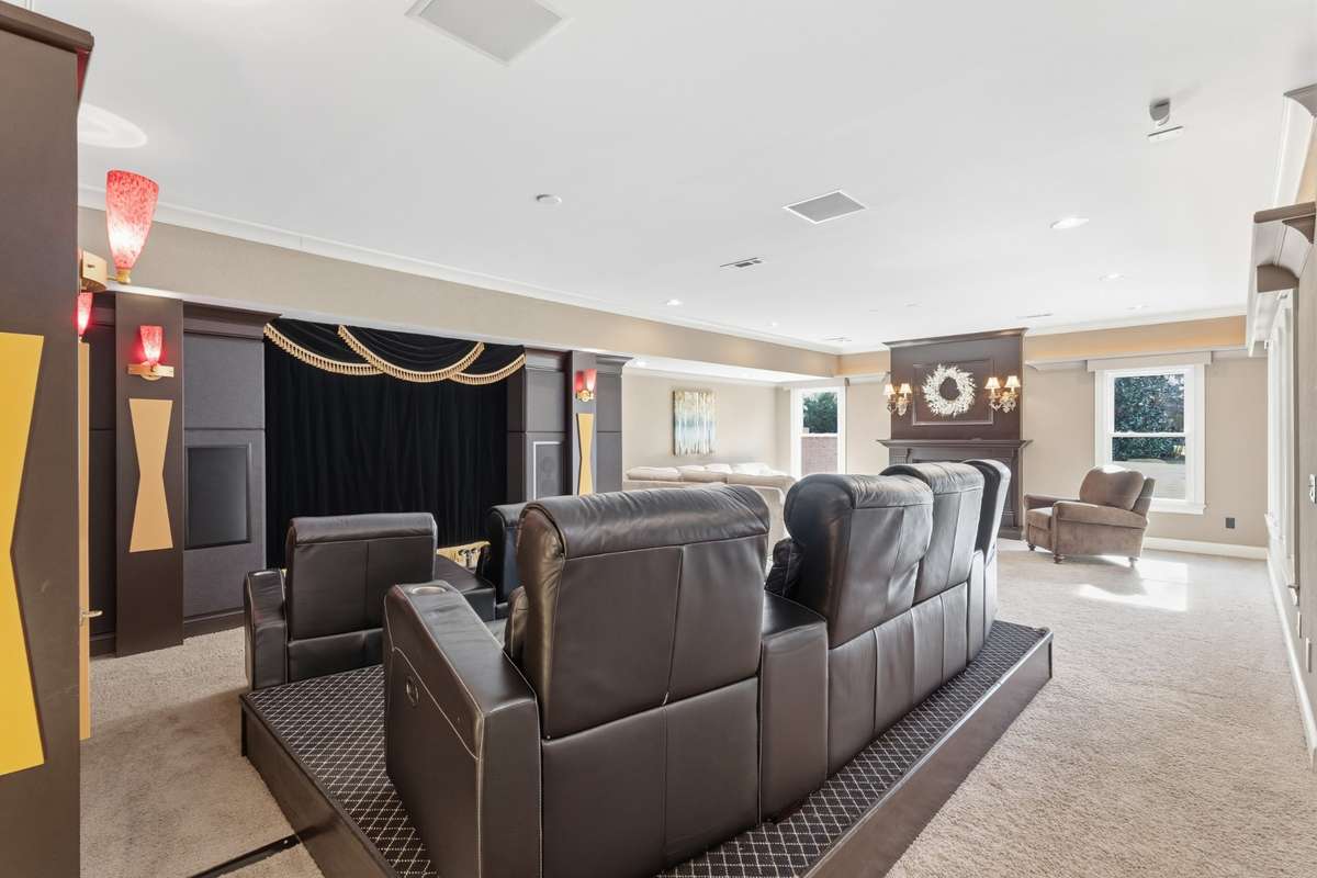Expansive entertaining area on lower level