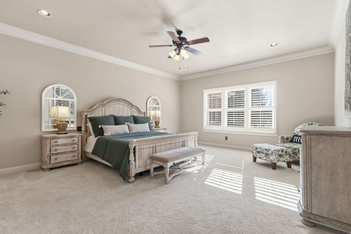 Graciously proportioned primary bedroom