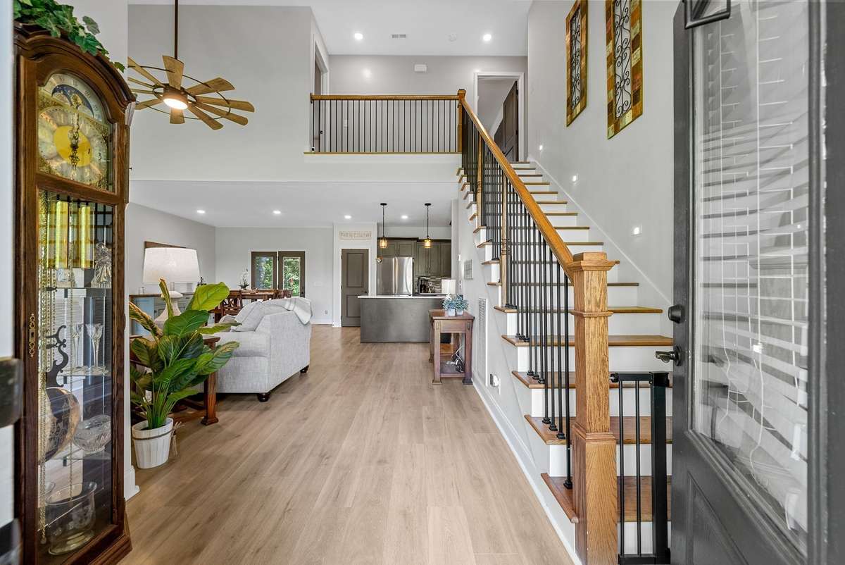 Enjoy elegant stairwell lighting to add warmth and style throughout!