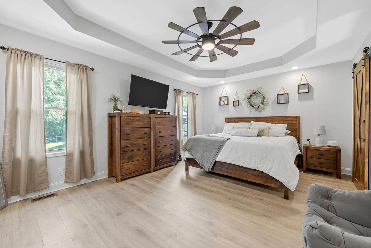 A calming main level retreat with a massive walk in closet!