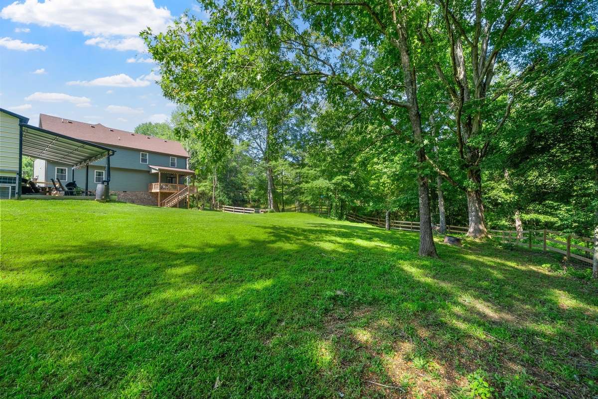 Expansive fenced in yard with space to live, play, and unwind.