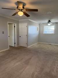 View of Primary bedroom and closet