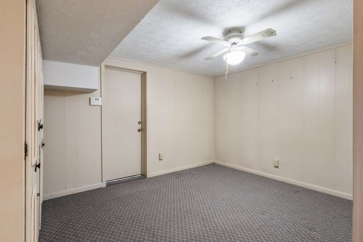 living room leading to garage