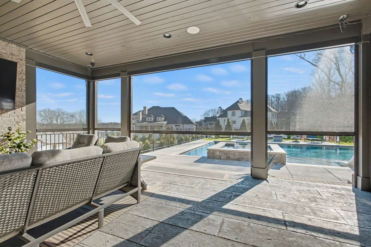AND YES.....There are Retractable/Privacy Screens on All Sides of the Covered Porch/Grilling Areas