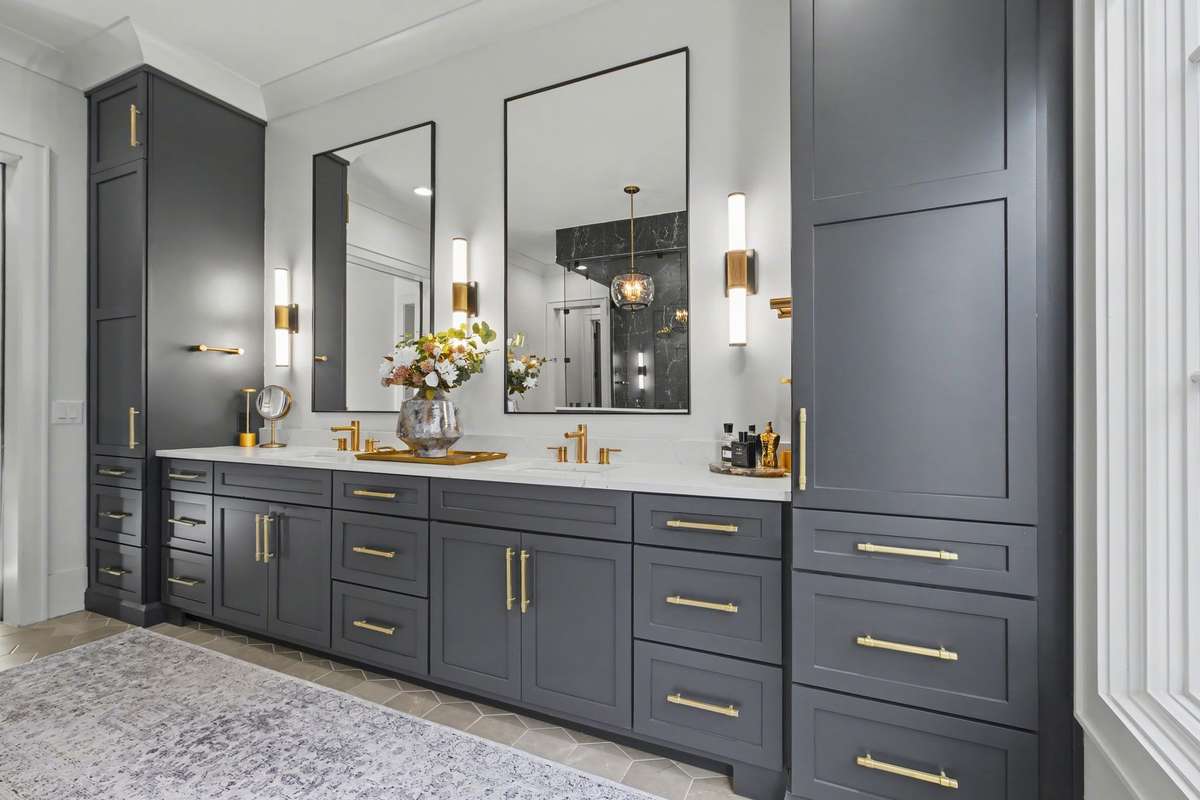 Another View of Double Vanities & Custom Cabinetry