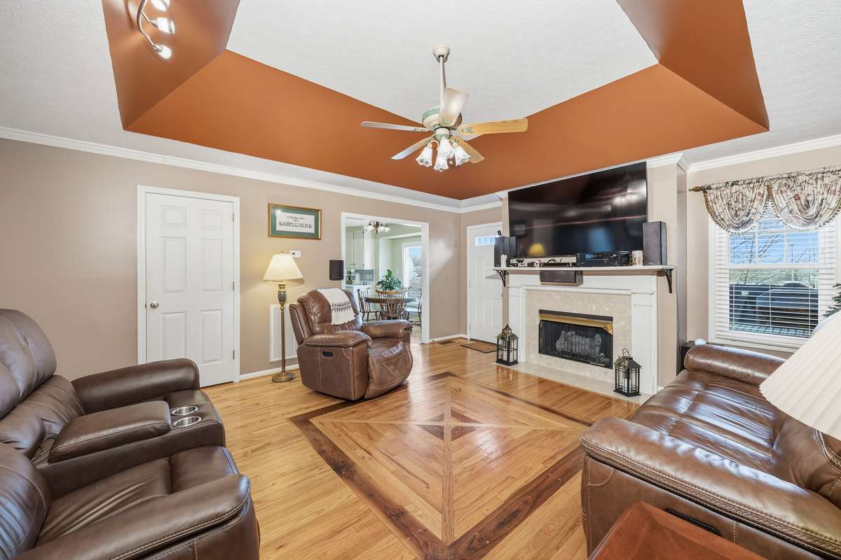 Imagine enjoying the peaceful warmth of this fireplace on cold evenings.