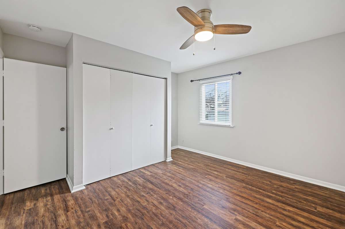 both secondary bedrooms have large closets