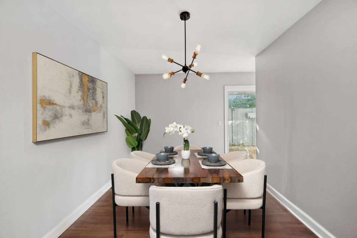 digitally staged dining area