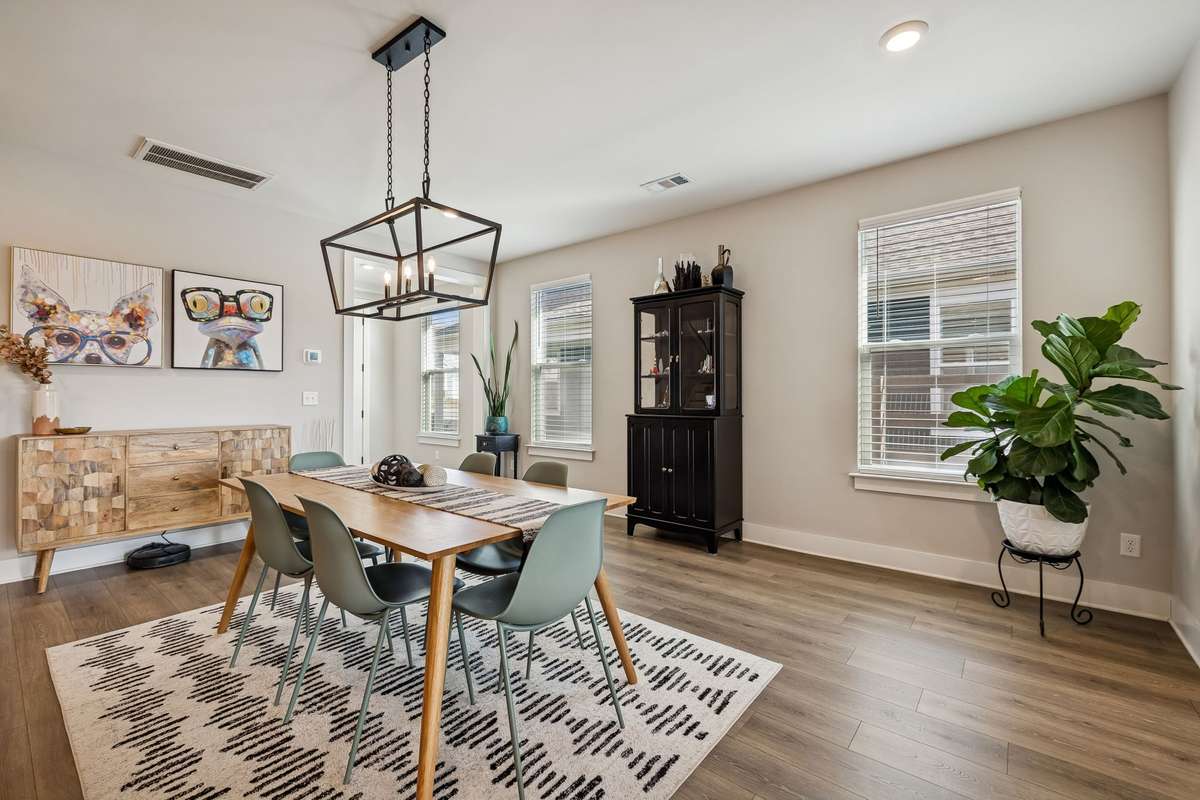 Spacious dining for hosting.