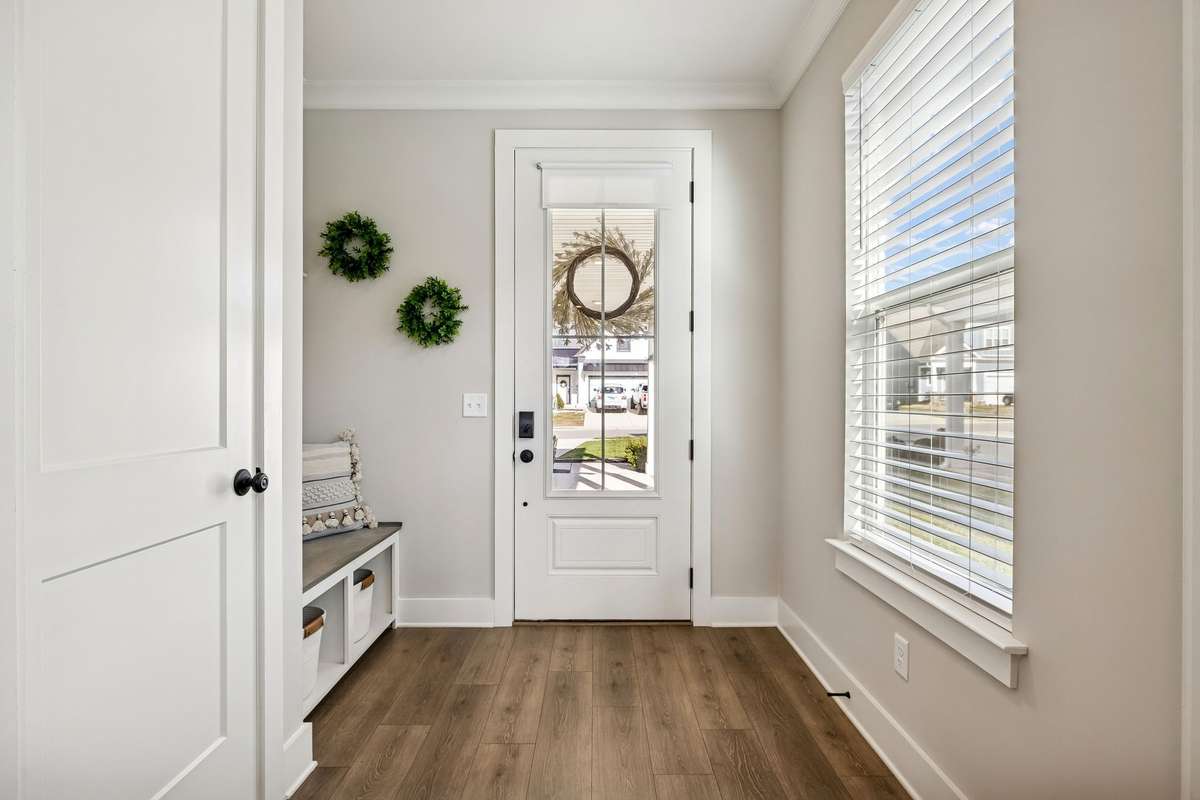 Entry boasts a locker/drop zone and coat closet.