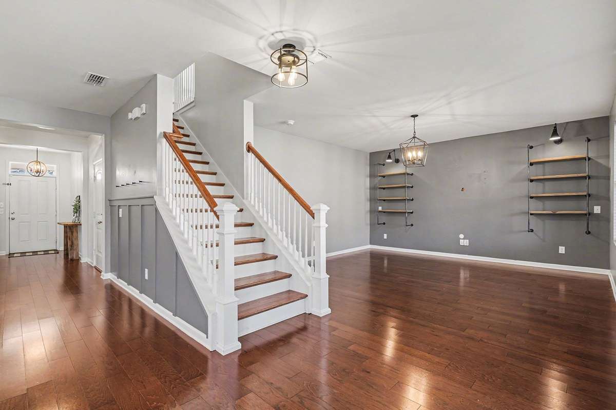 Entry way and living room