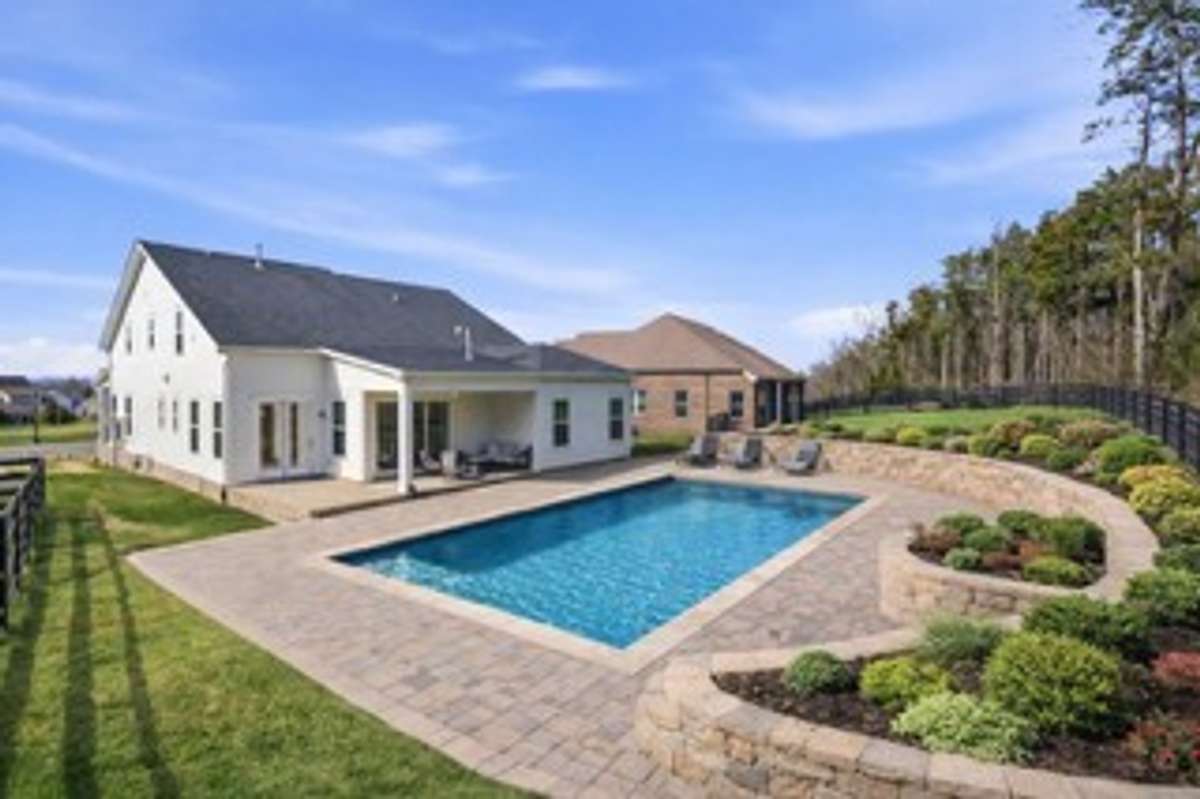 Virtual staging of a backyard pool design
