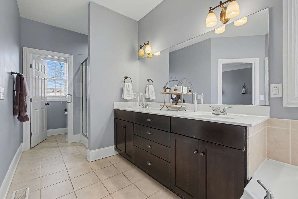 Double Vanity and separate water closet in Owner's Bathroom!