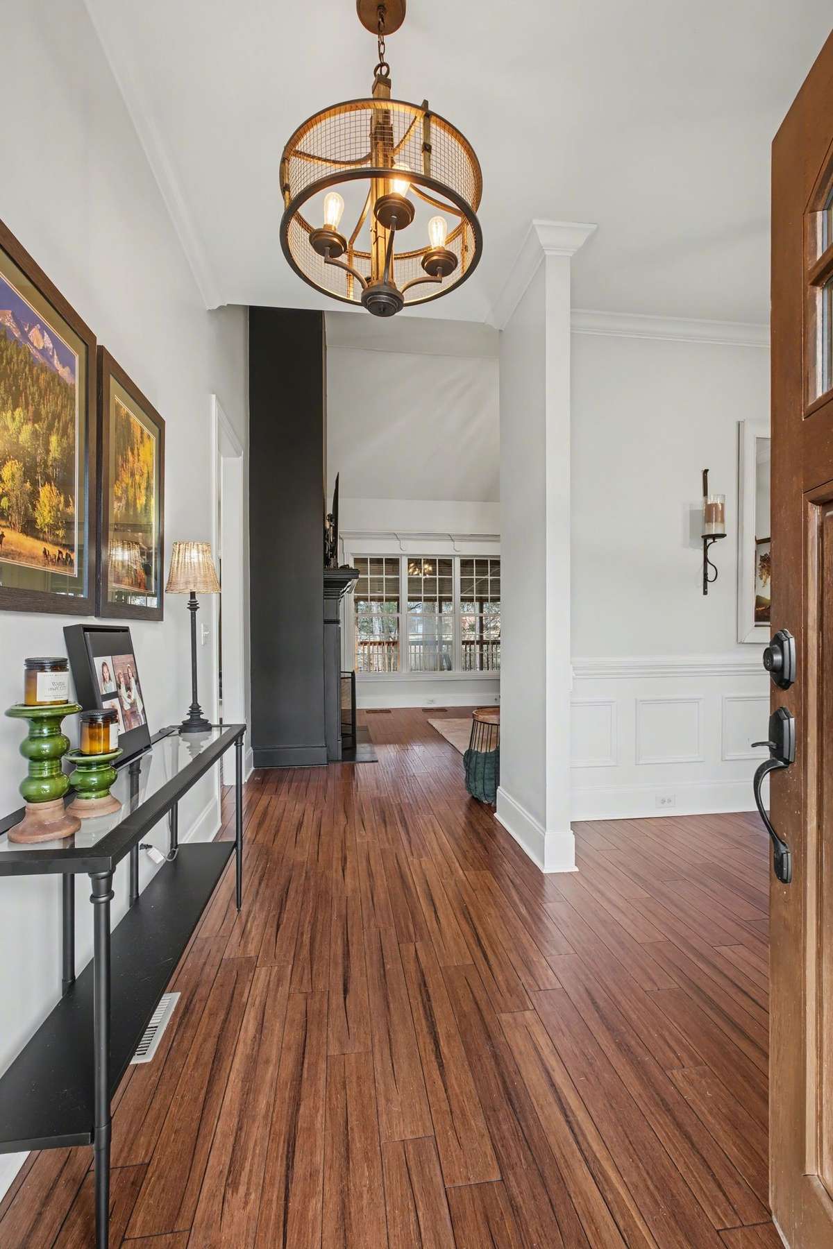 Entry into home showing off the beautiful hardwood floors!