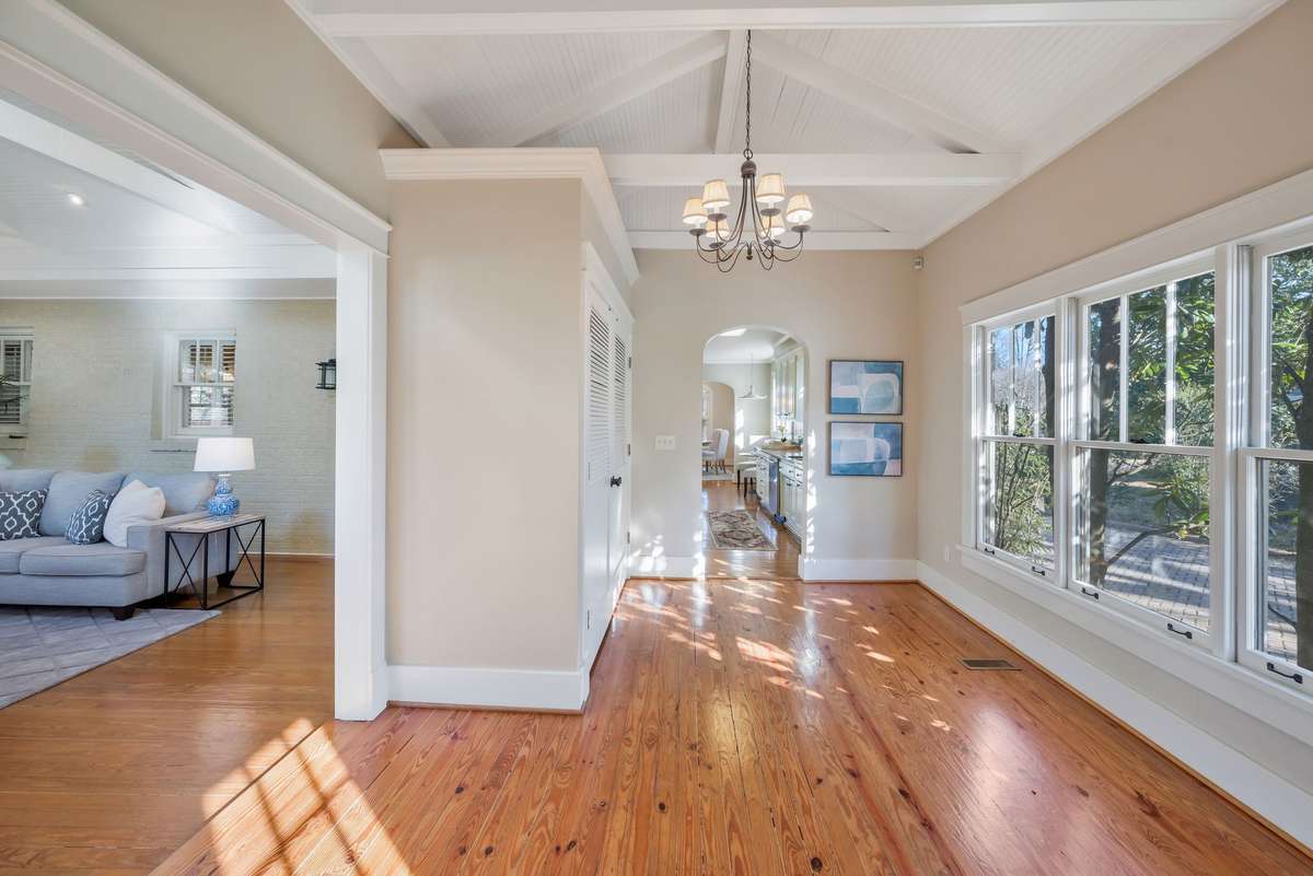 Wide Cased Opening into the Den from the Kitchen