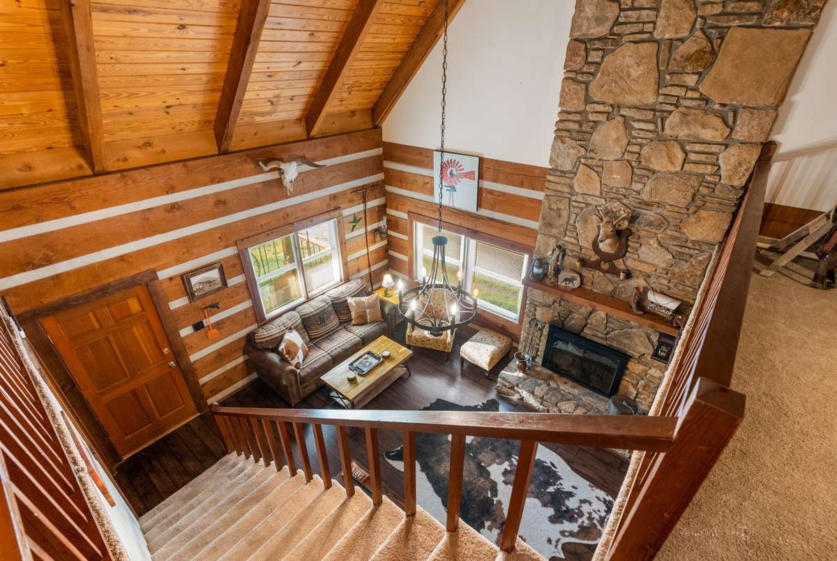 Great Room with large fireplace