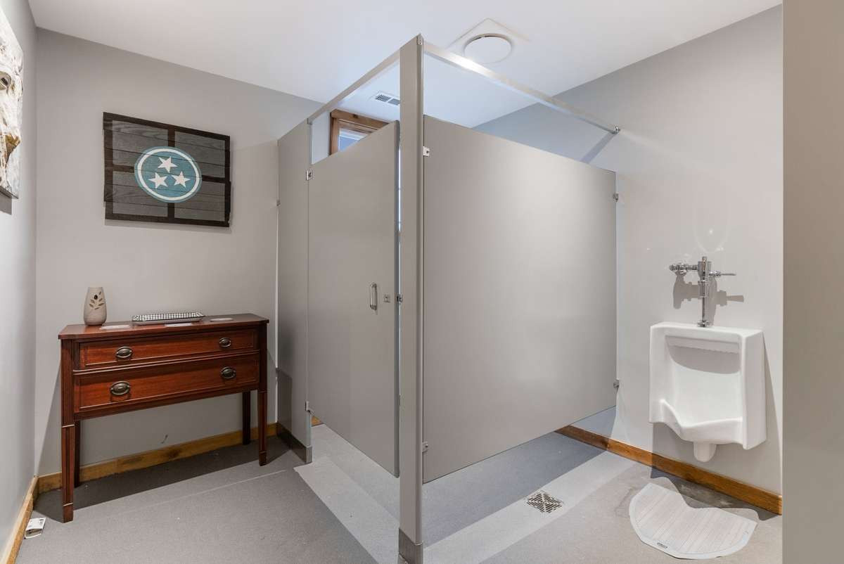 Men's Restroom Event Barn is city water and sewer